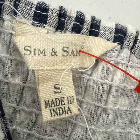 Sim and Sam Top Womens S Violet Gingham V Neck Ruffle Trim Cottagecore Y2K - Picture 9 of 11